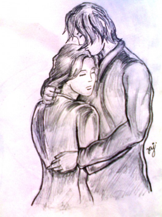 Pencil Sketch Of A Love Couple | DesiPainters.com