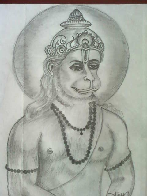 Lord Hanuman ji - 2 Drawing by ARVIND GAIROLA | Saatchi Art