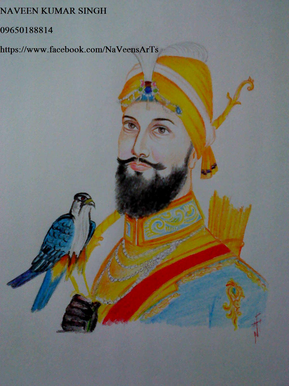 Sri Guru Gobind Singh Ji Maharaj Painting by Amraj Singh Boyal - Pixels