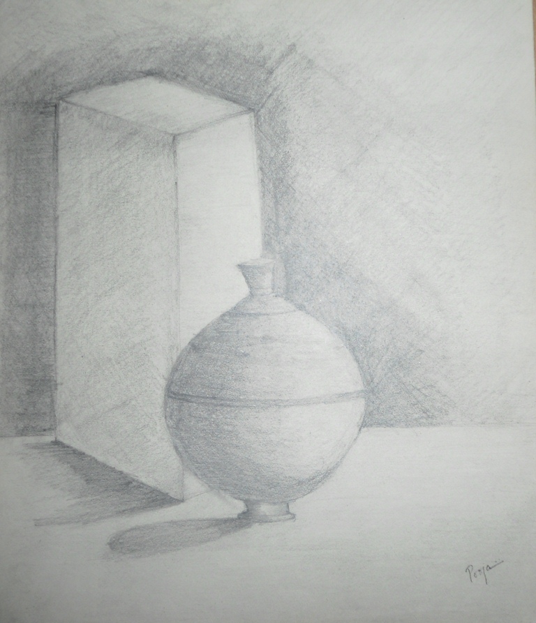 Pencil Sketch Of A Pot | DesiPainters.com