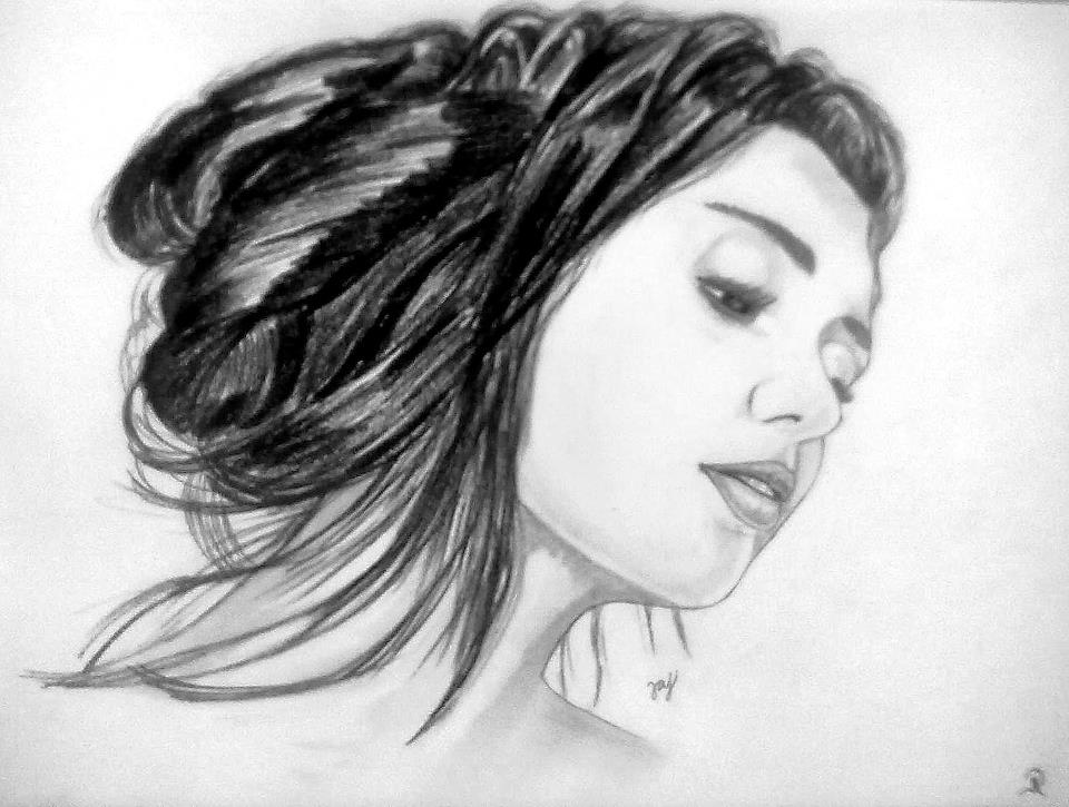 Pencil Sketch Of A Girl - Desi Painters