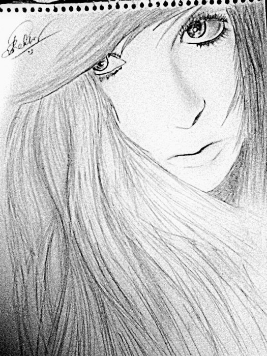 Pencil Sketch Of A Girl - DesiPainters.com
