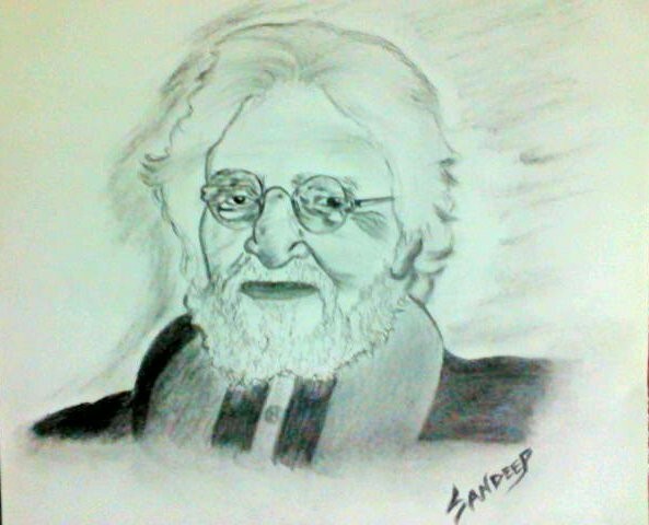 Sketch Of Painter M.F Hussain - DesiPainters.com