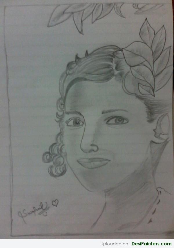 Pencil Sketch Of A Beautiful Girl - DesiPainters.com