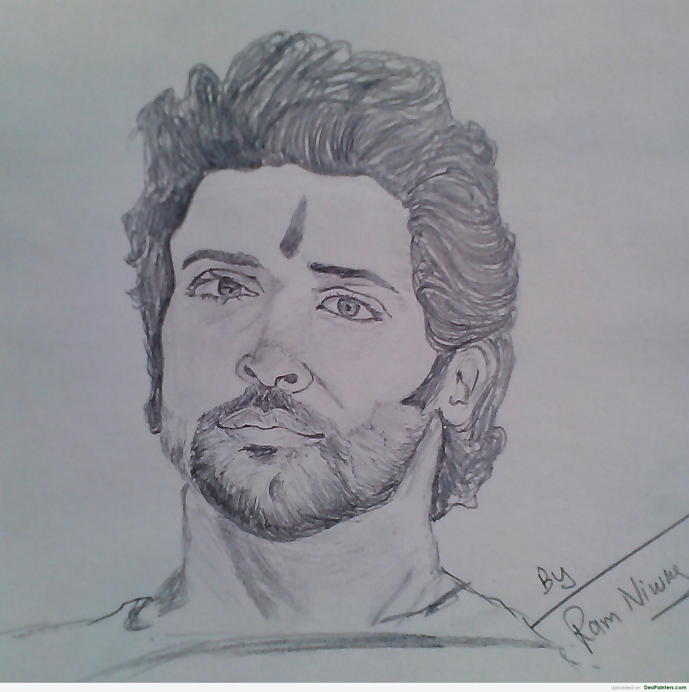 Pencil Sketch Of Actor Hrithik Roshan