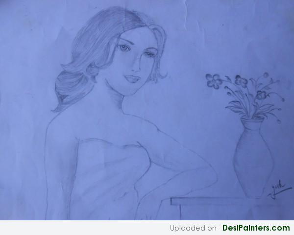 Pencil Sketch Of A Beautiful Girl - DesiPainters.com