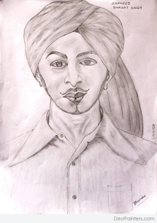 Shahid Bhagat Singh pencil drawing/freedom fighter of india/#drawing  #bhagatsingh #reels #art #freedom | Instagram