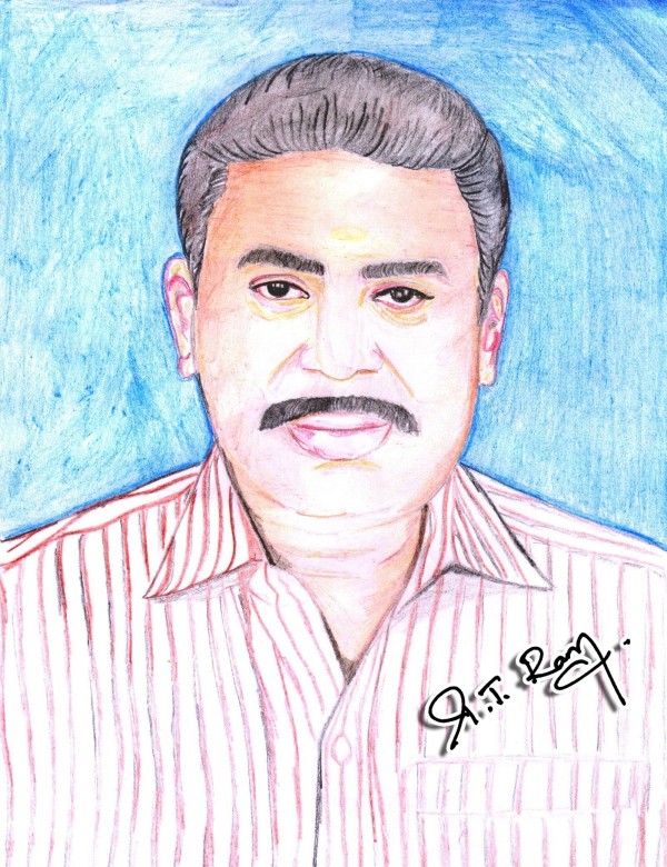 Pencil Sketch Of My Office Staff Member Selvam - DesiPainters.com