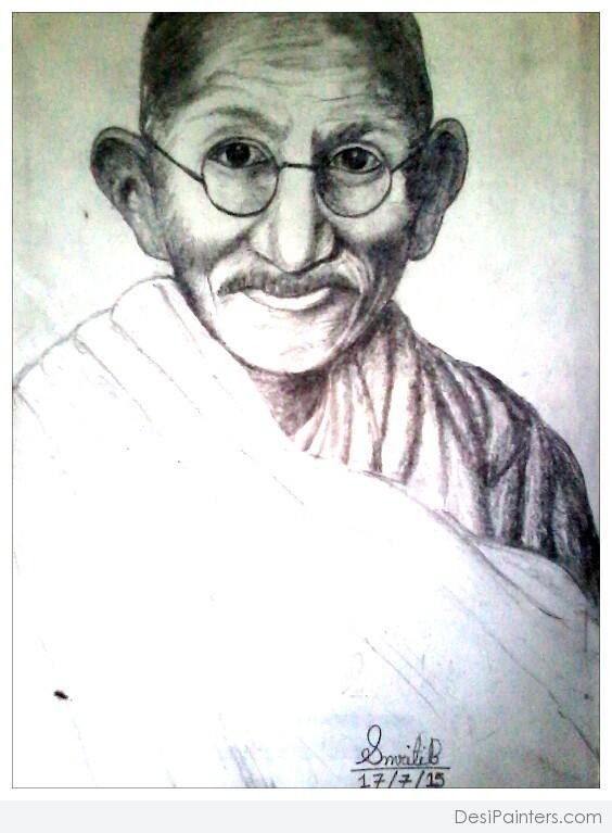 Title: Mahatma Gandhi 🇮🇳 Medium: Camlin Charcoal and shading pencils on  A4 size paper. 🤗 #