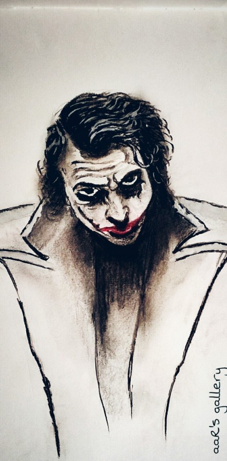Heath Ledger as Joker - drawing with colored pencils — Steemit