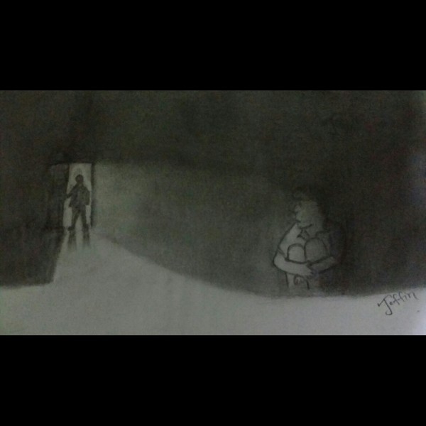 Pencil Sketch Of The Dark Room (Theme: Child Labour) - DesiPainters.com