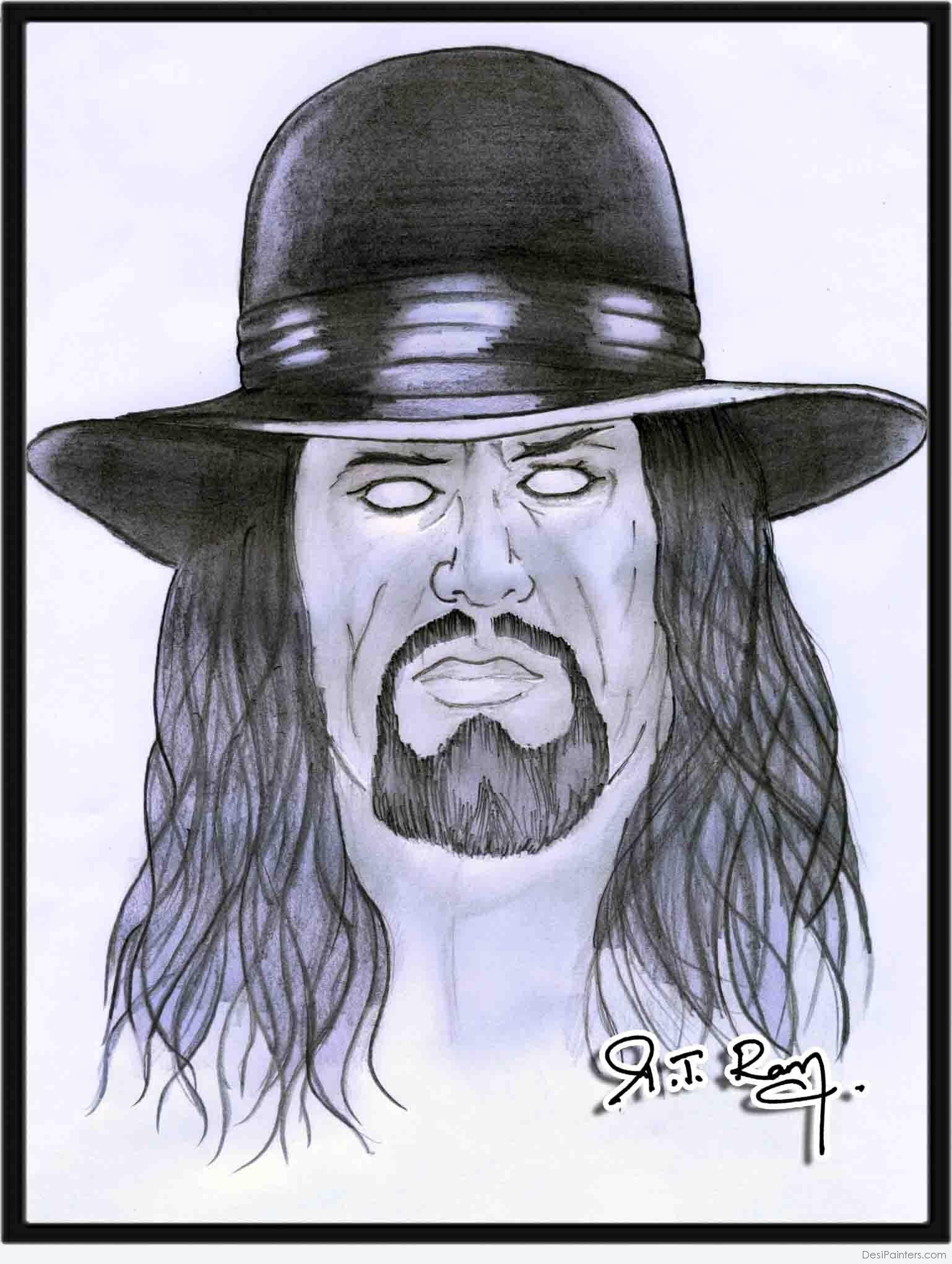 Pencil Sketch Of The Undertaker Desi Painters