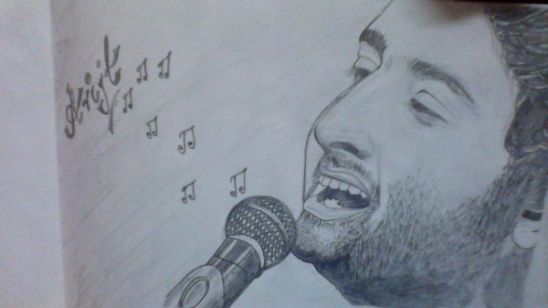 Sweet Pencil Sketch of Arijit Singh - DesiPainters.com