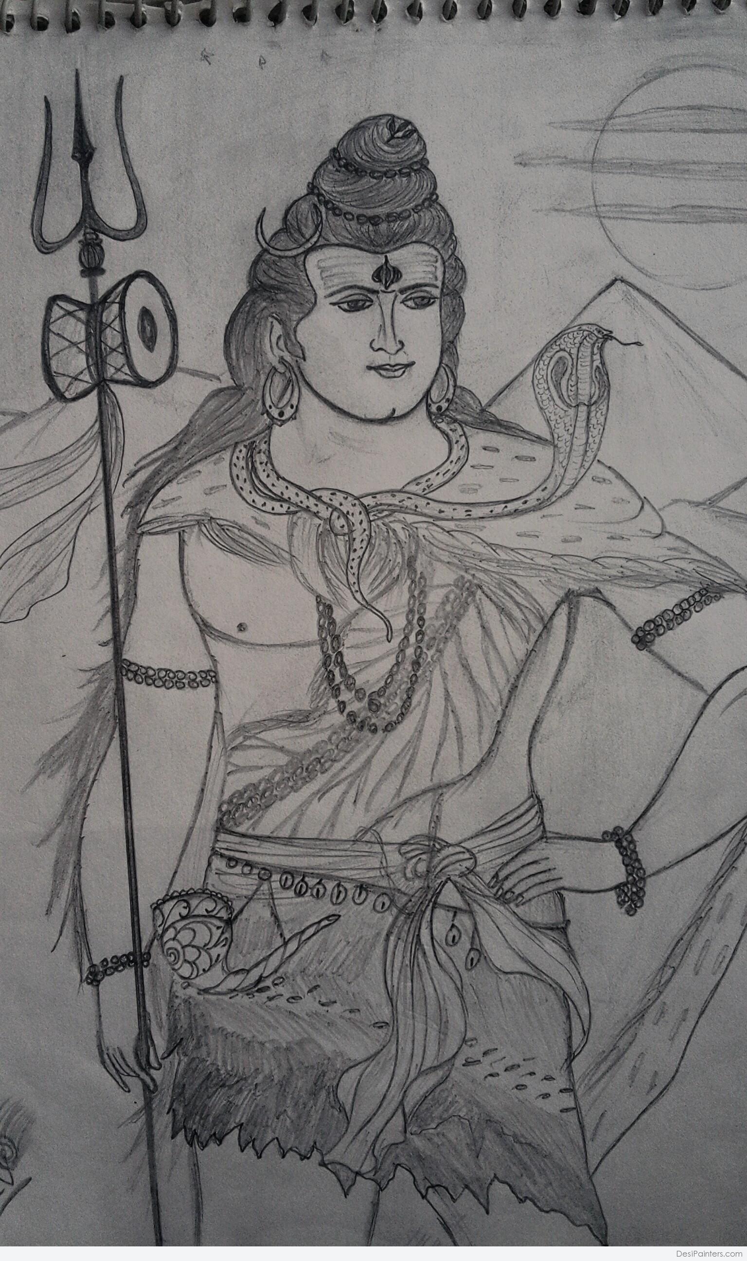 how to draw lord shiva and mata parvati for shivratri,shiv thakur drawing,maa  dura drawing, - YouTube