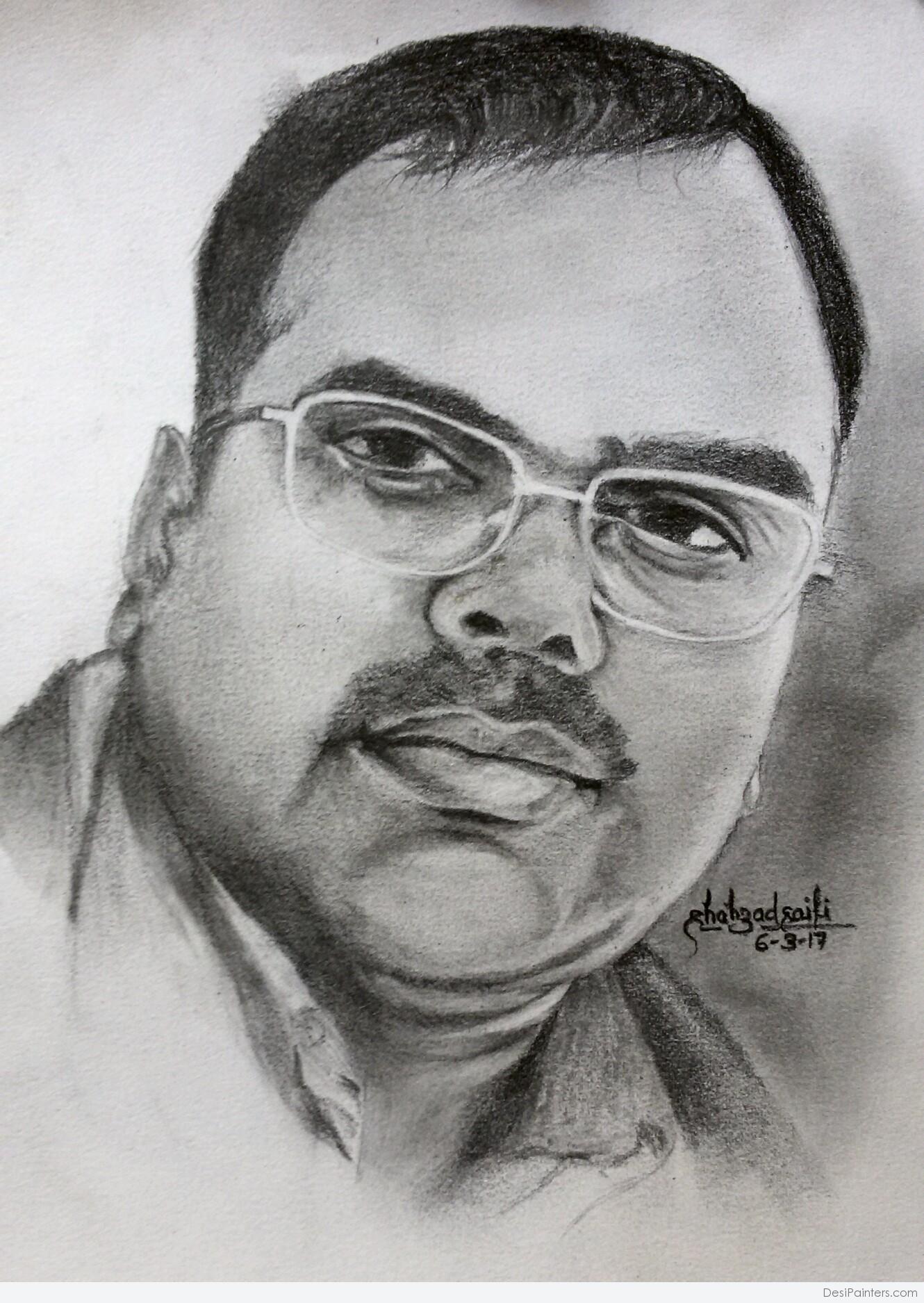 Pencil Sketch of Dr. Vibhor Jain, M.S. (ent) | DesiPainters.com