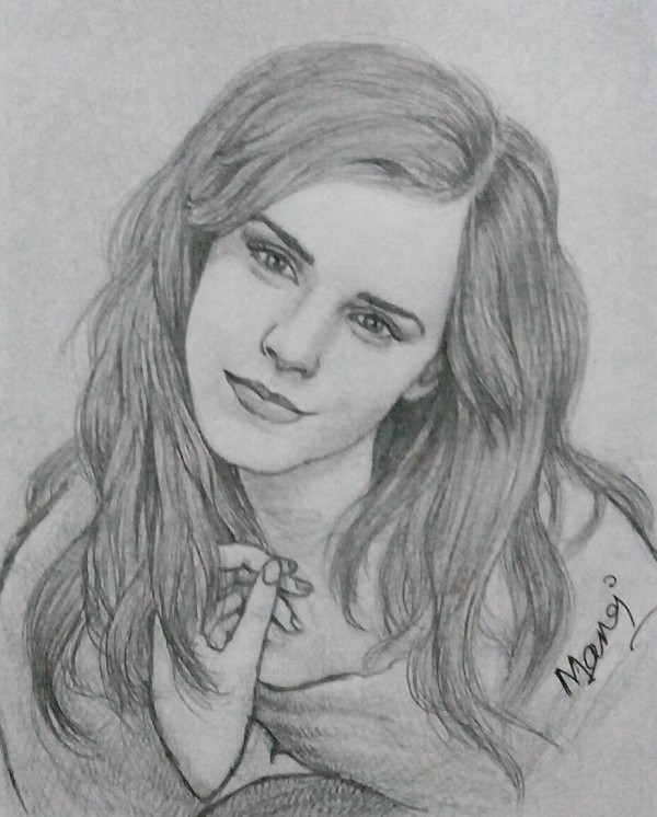 Beautiful Pencil Sketch Of Emma Watson - DesiPainters.com