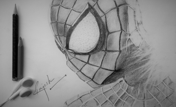 Awesome Pencil Sketch Of Spider Man - DesiPainters.com