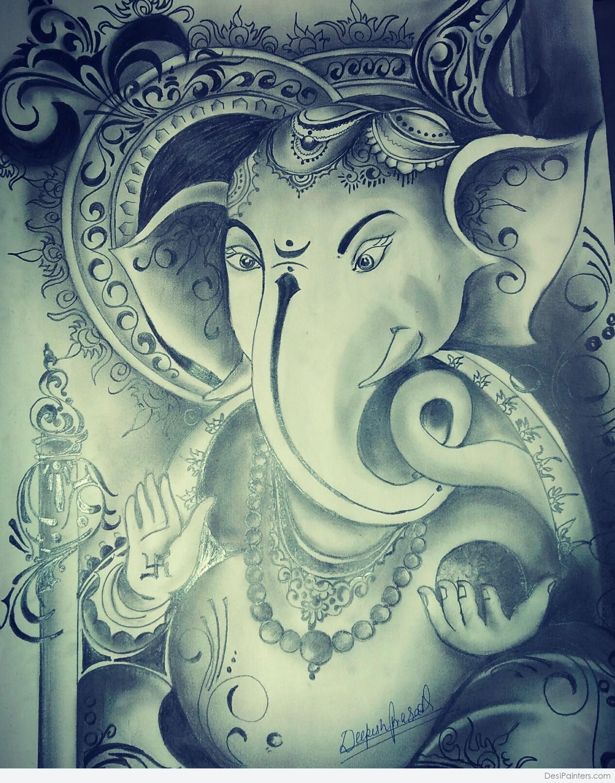 Lord Ganesha. (With frame), Size: A4 at Rs 4500/piece in Bhavnagar | ID:  2849495501997