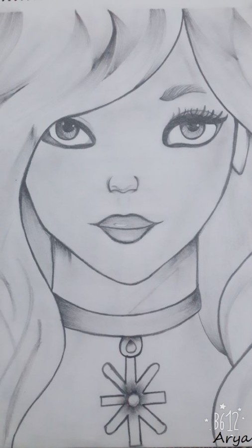 Beautiful Pencil Sketch Of Girl | DesiPainters.com