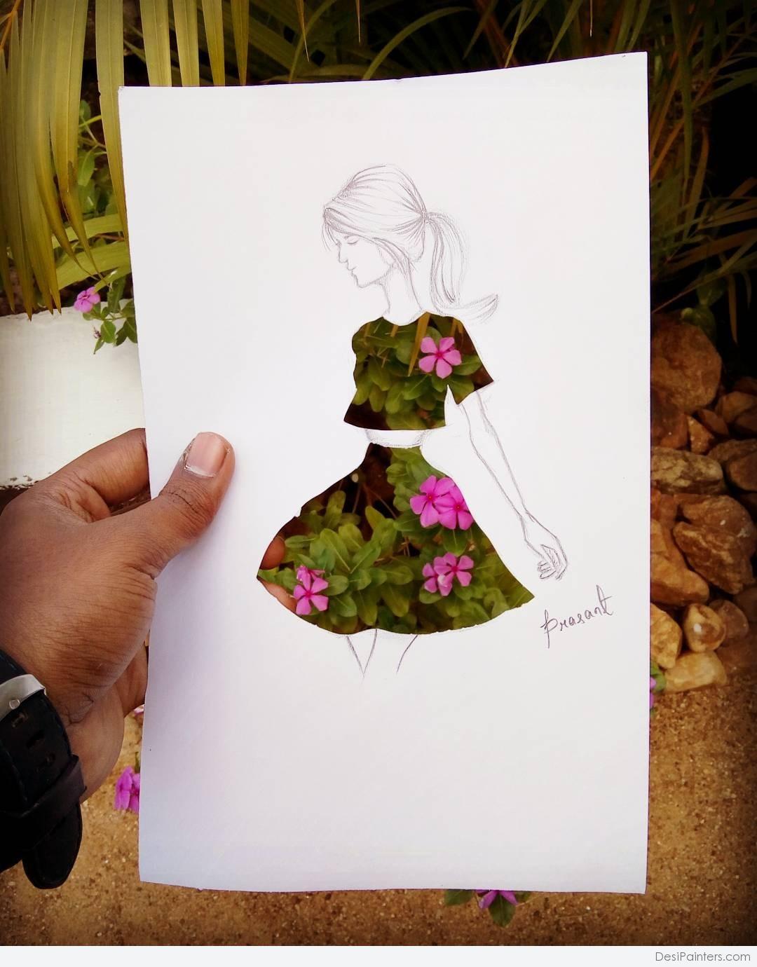 Girl Drawing with half bun hairstyle | Pencil drawing images, Pencil sketch  images, Sketches