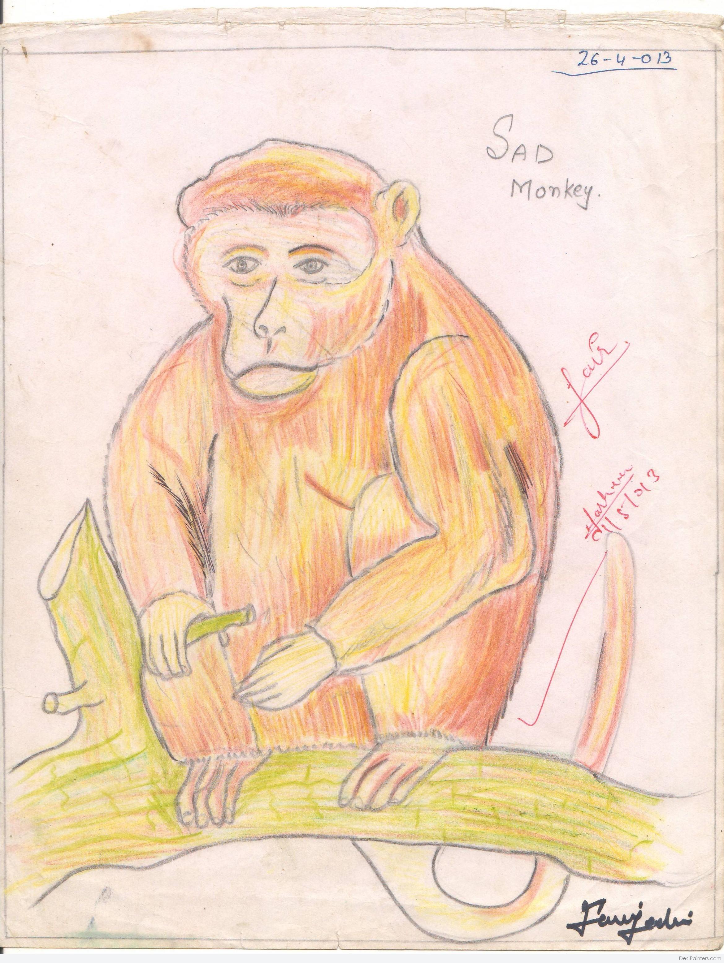 Monkey sketch Royalty Free Vector Image - VectorStock
