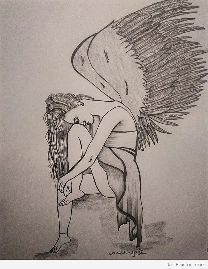 Angel (pencil drawing) by FannyLeClair on DeviantArt