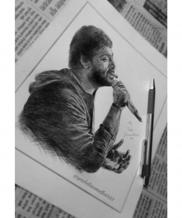 Arijit Singh sketch drawn by Yash daswadkar