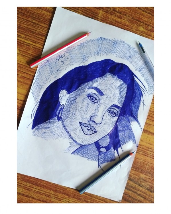 Pen sketch of Disha patani - DesiPainters.com