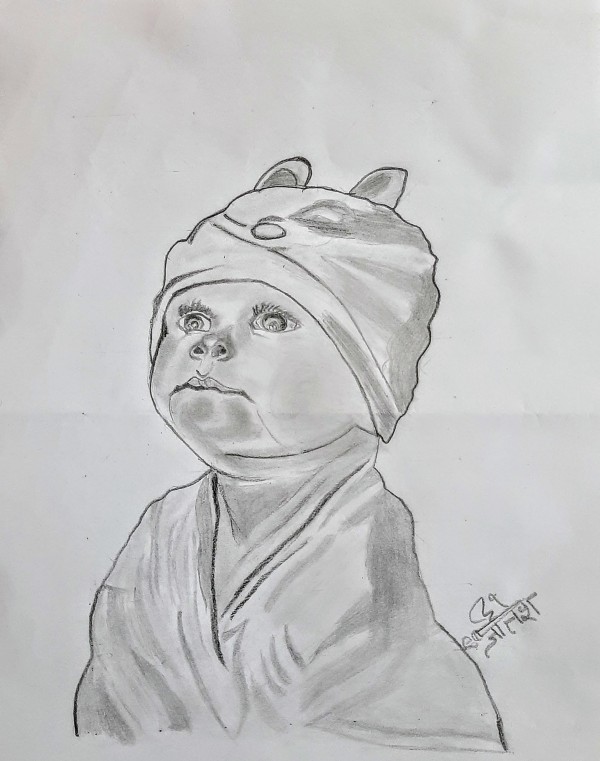 Cute baby Pencil Sketch