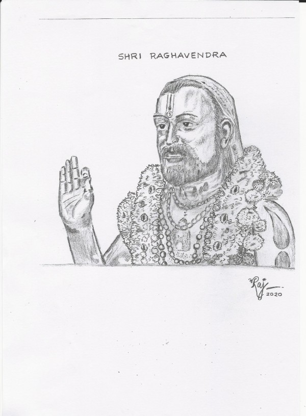 Shri Raghavendra pencil sketch