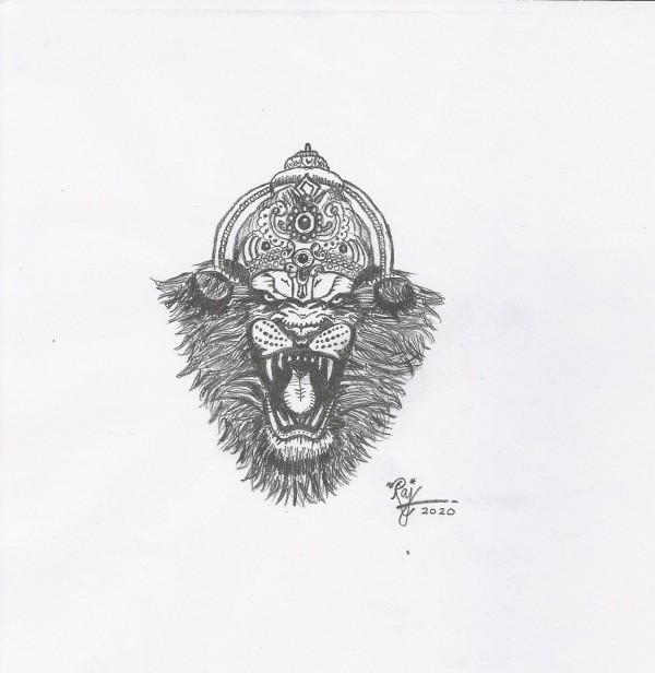 Lord Narasimha pencil sketch