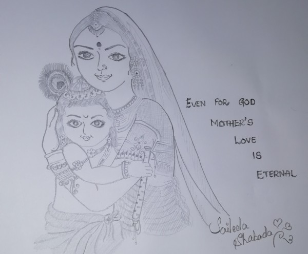 Krishna with mother yashoda - DesiPainters.com