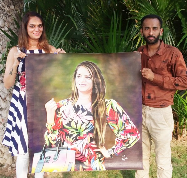 portrait to Actress Shama Arora  in Amritsar.