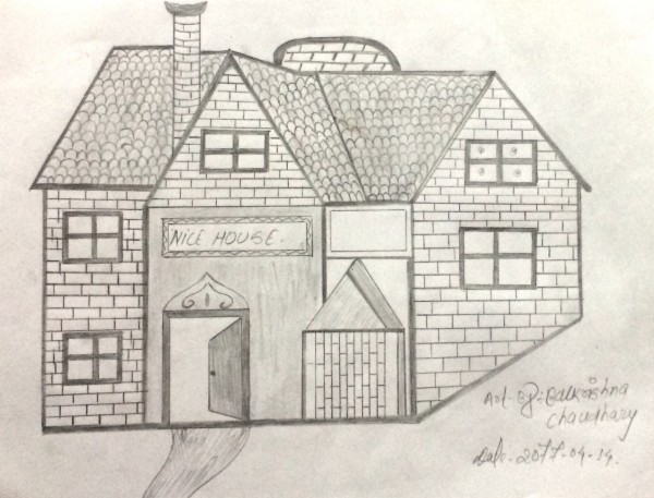 Pencil Sketch of House