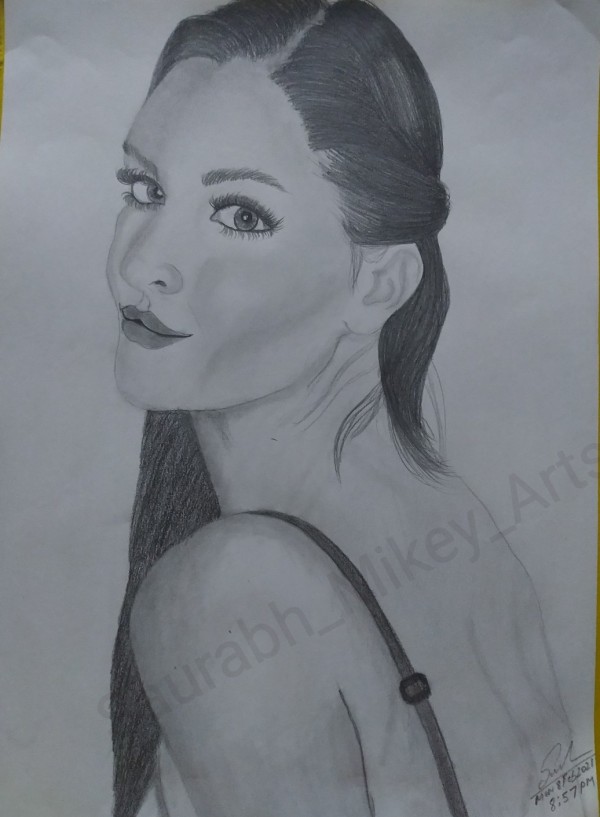 Pencil Sketch of Beautiful Aria khaide