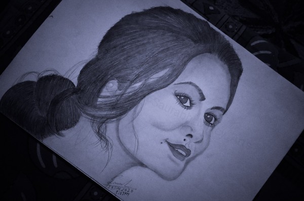 Pencil Sketch of Bengali Model Dibyasha Das