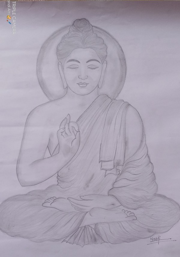 Pencil Sketch-Lord Buddha