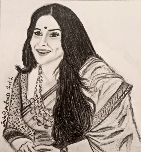 Vidhya balan sketch - DesiPainters.com