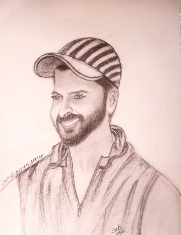 Pencil sketch of hrithik Roshan