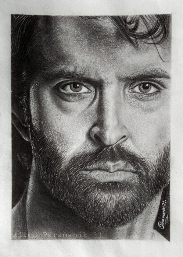 Hrithik Roshan art by Jiten Paramanik