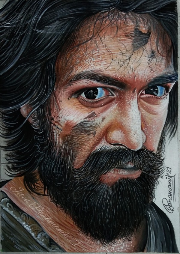 Kgf YASH art by Jiten Paramanik