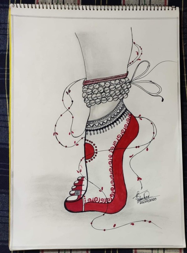 Indian Classical Dancing feet art - DesiPainters.com