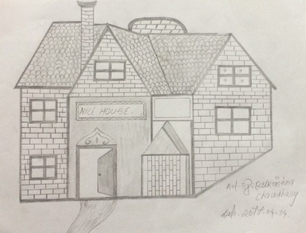 Nice House Sketch - DesiPainters.com