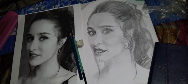 Shraddha Kapoor portrait pic Draw