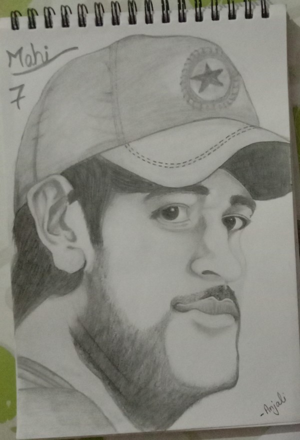 Pencil sketch of captain cool Mahendra Singh Dhoni