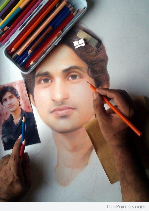 “Sajid” Work in Progress - DesiPainters.com